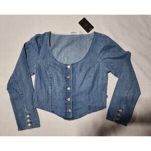 Levi's women's daryn corset long sleeve blouse large